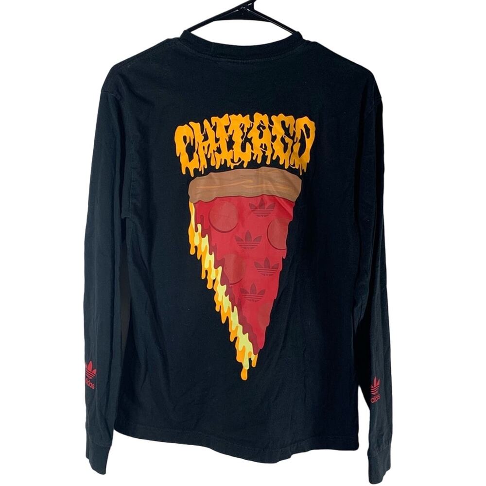 Adidas Chicago Deep Dish Pizza Long Sleeve Shirt Size SMALL Mens - Picture 2 of 9